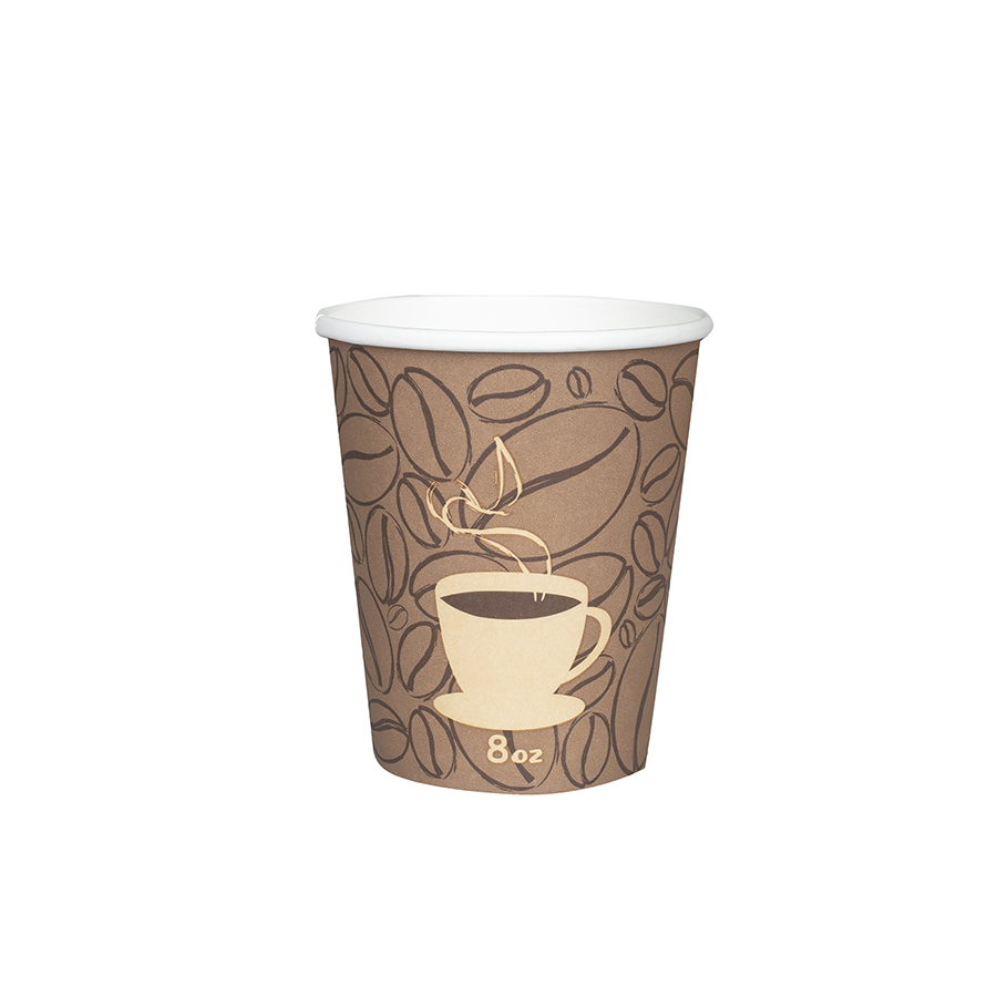 Choice 16 oz. Coffee Print Poly Paper Hot Cup - 1000/Case